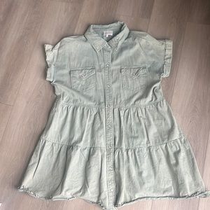 Green Entro Button Down Dress - Like new